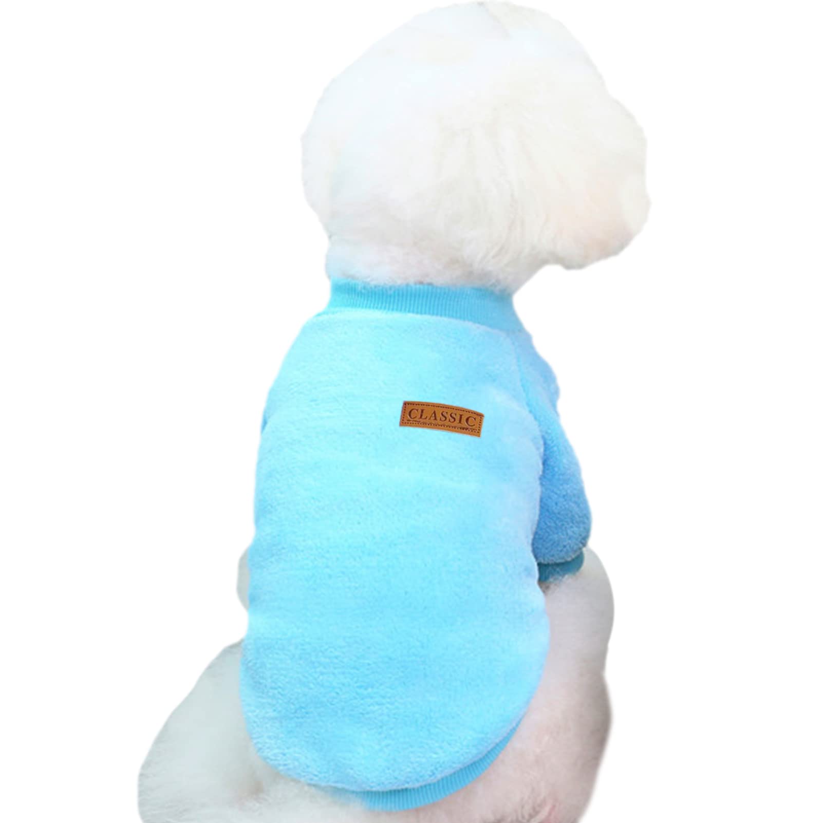 Jecikelon Pet Dog Clothes Dog Sweater Soft Thickening Warm Pup Dogs Shirt Winter Puppy Sweater For Dogs (Z01-Blue, Large)