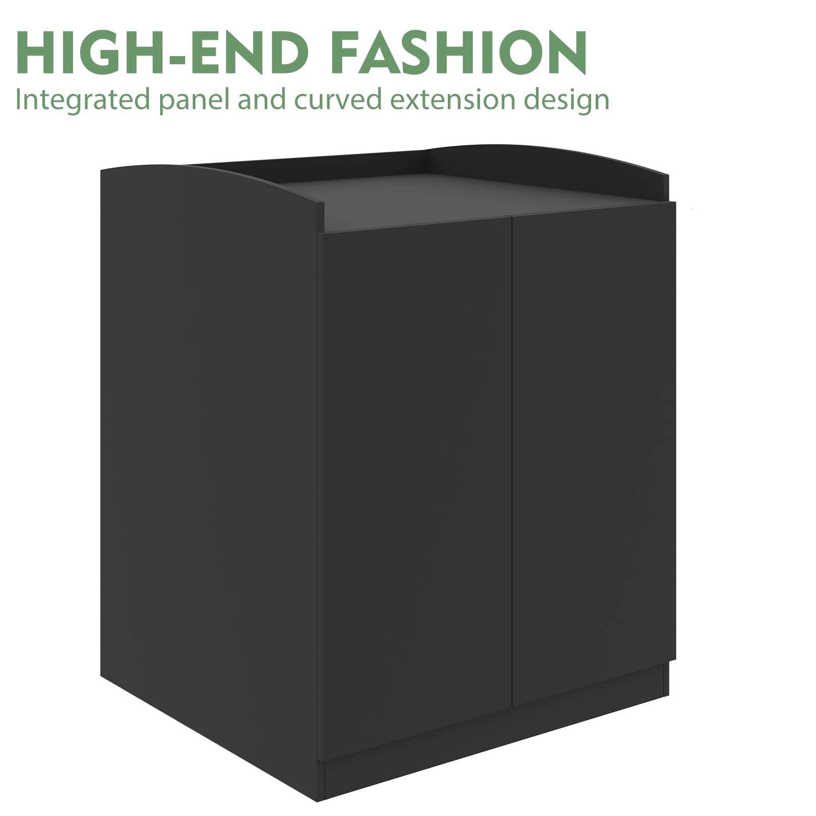 Amunrbrek Modern Tall Self Cleaning Litter Box Enclosure,Hidden Cat Litter Box Enclosure Furniture For Large Automatic Litter Bo