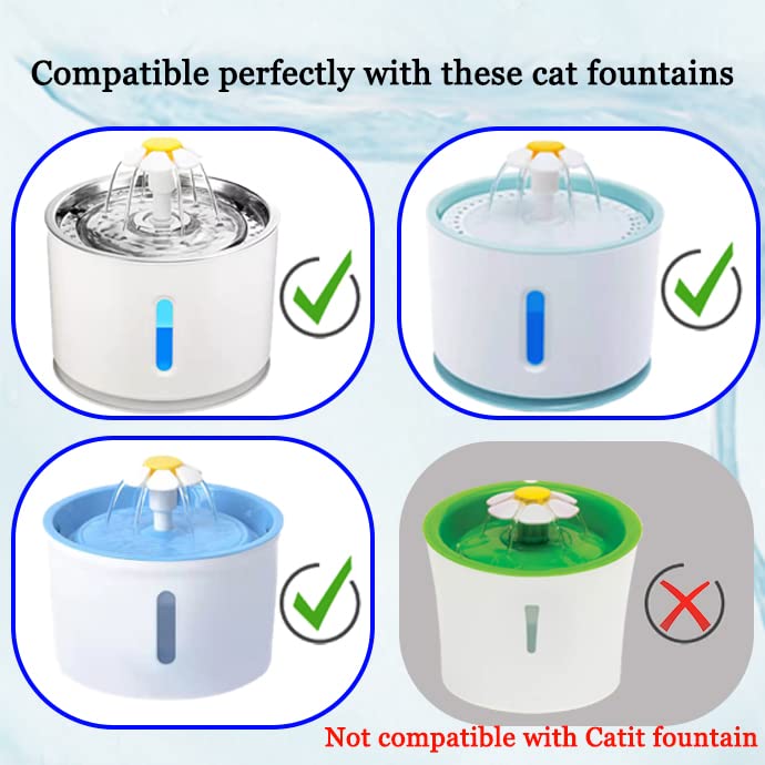 4 Pack Cat Water Fountain Filters, Cirfifth Triple Filtration System Pet Cat Fountain Filter Replacement For 84Oz/2.5L Automatic