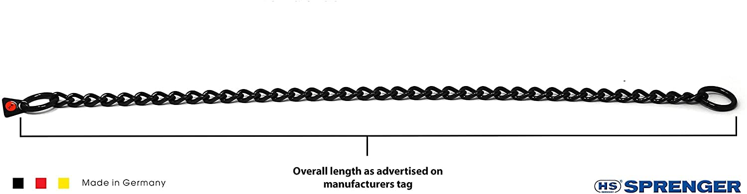 Dogline Herm Sprenger Black Stainless Steel Choke Dog Training Collar No-Pull Slip Chain For Small Medium Large Dogs For Easy Co