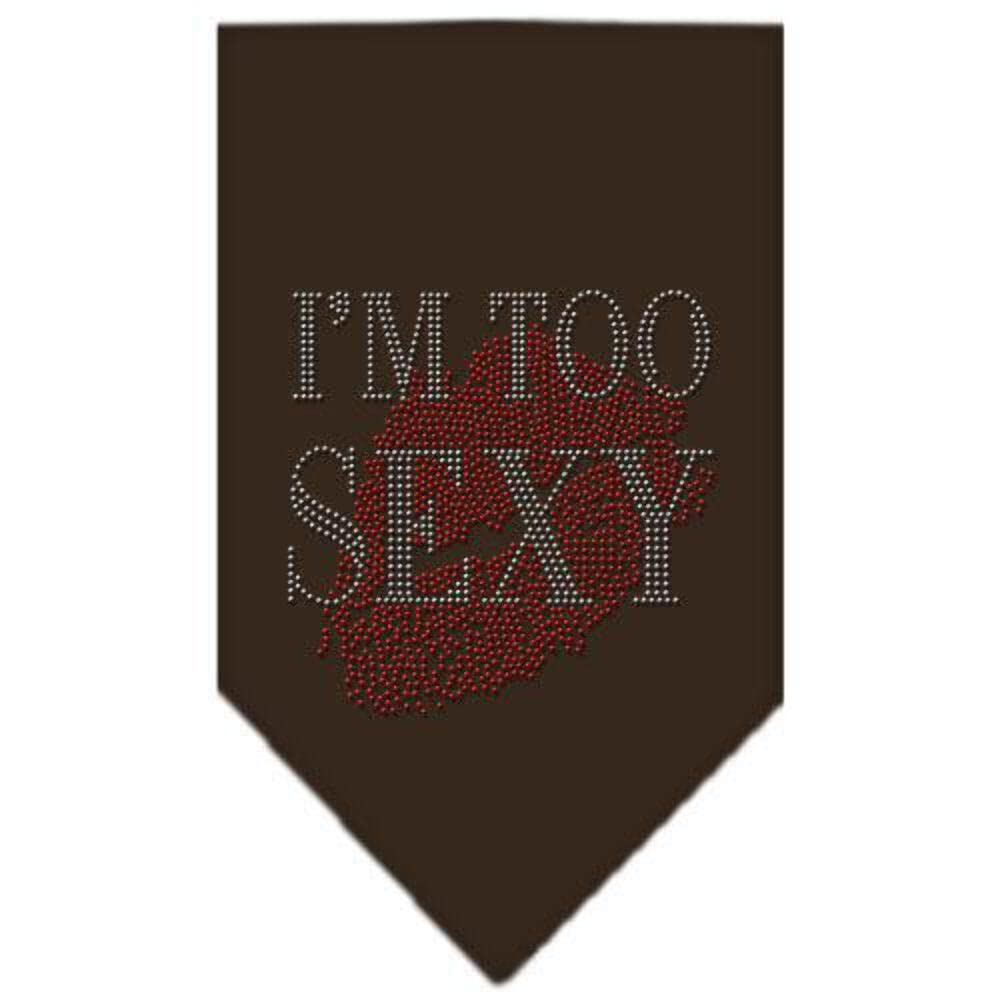 Mirage Pet Products I'm Too Sexy Rhinestone Bandana, Large, Cocoa