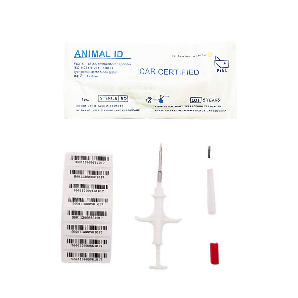 Smoostart 20 Pack 2.12x12mm ISO11784/ISO11785 FDX-B Pet Microchips for Dogs, Cats, and Animals - Multicolor ID Tags