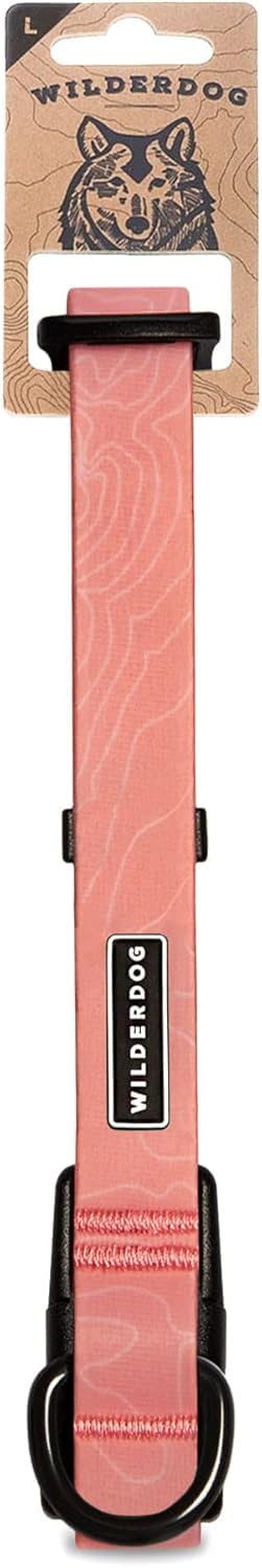 Wilderdog Waterproof Dog Collar - Repels Water & Dirt - Large 17''-24'' - Guava