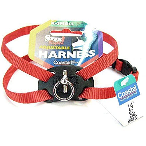 Coastal - Size Right - Adjustable Dog Harness, Red, 3/8'' X 12''-18''