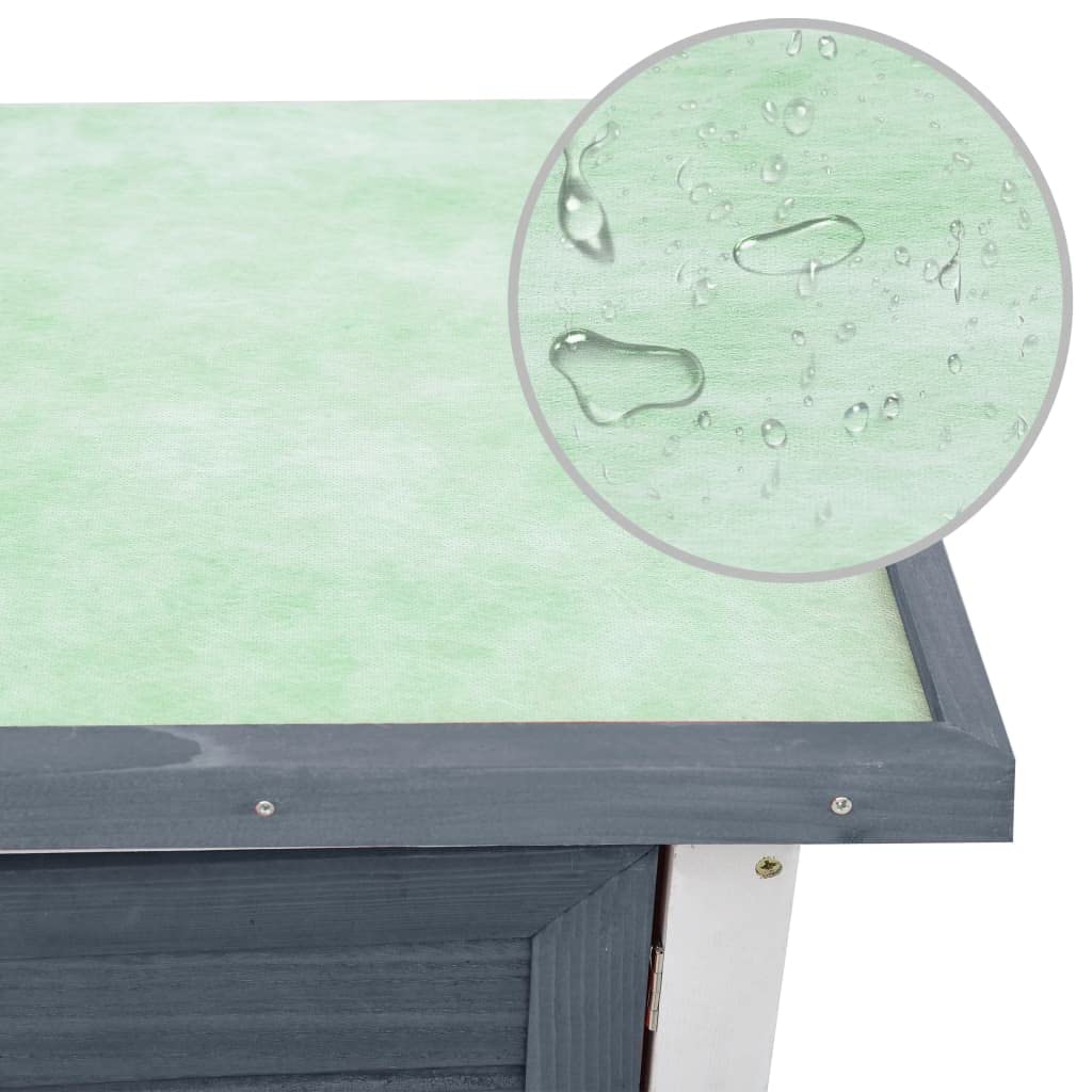 Vidaxl Outdoor Rabbit Hutch 1 Door Gray Wood