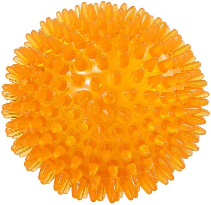Pups&Pets EETOYS Durable Dog Spike Ball, Squeaker Spiky Ball Squeaky Dog Toy for Tooth Cleaning, Training, Play Fetch, Boring  
