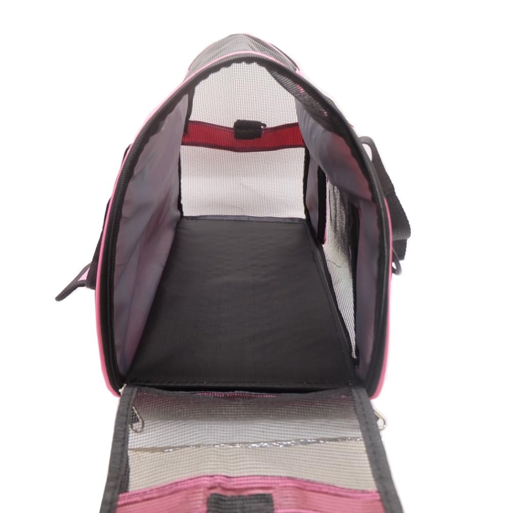 ZaneSun Soft-Sided Cat Carrier - LightPink, Portable, Airline Approved, Foldable Pet Bag for Cats & Small Dogs