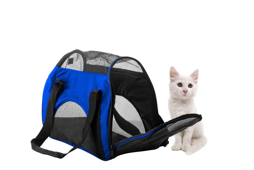 Airline Approved Soft Sided Pet Carrier by Zampa, Low Profile Travel Tote, Removable pad, Premium Zippers & Under Seat Compatibi