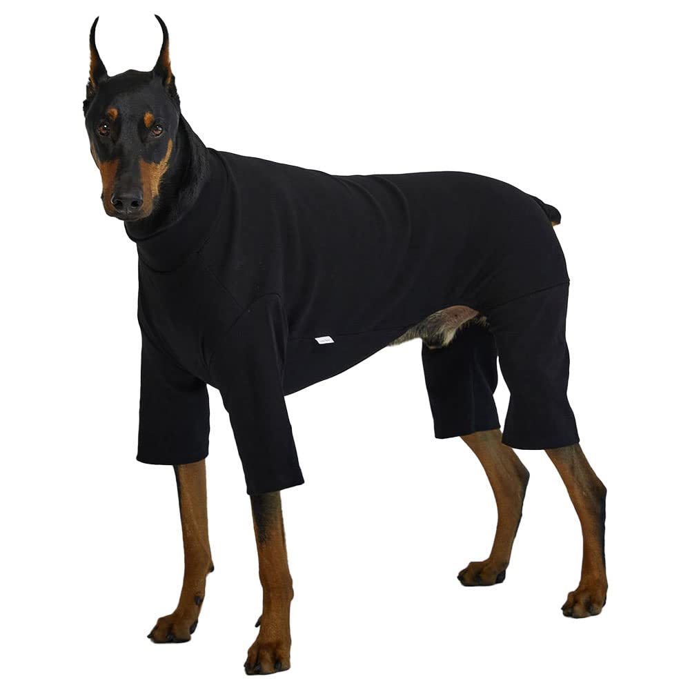 Lucky Petter Small Dog Pajamas Basic Onesie Doggie Jammies Stretchable Dog Jumpsuit Bodysuit Pjs (3X-Large, Basic Black)