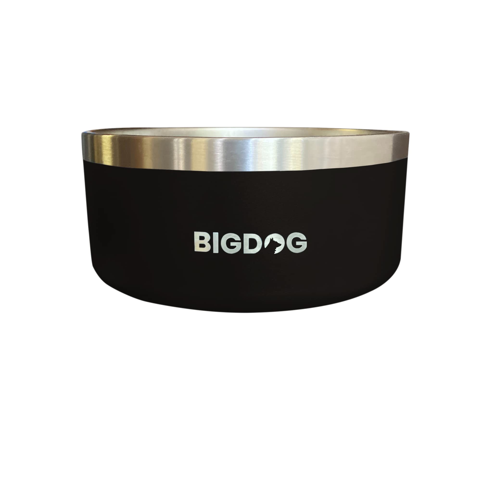 Bigdog Large Dog Bowls, Stainless Steel, No Spill, 100 Ounce, Black