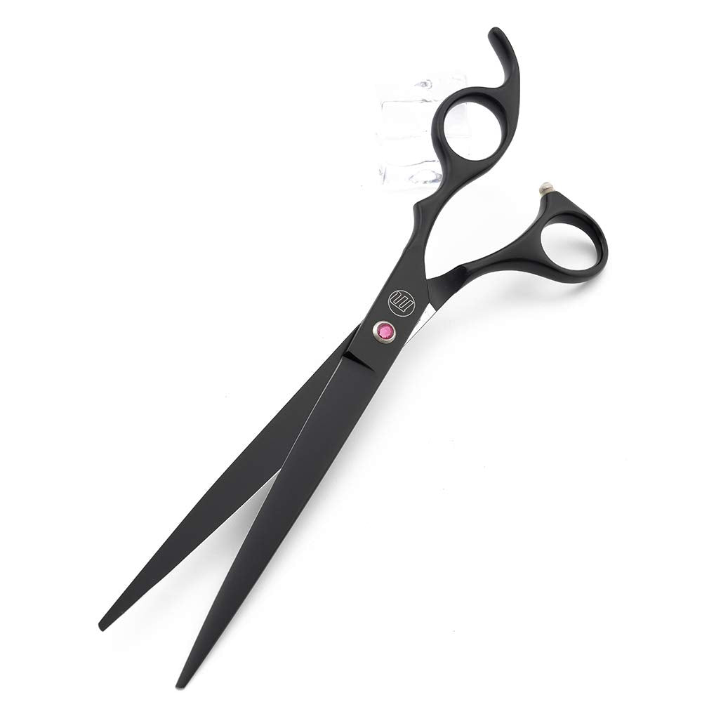 Moontay Professional 8.0' Dog Grooming Scissors Set, 4-Pieces Straight, Upward Curved, Downward Curved, Thinning/Blending Shears For Dog, Cat And Pets, Jp Stainless Steel, Black