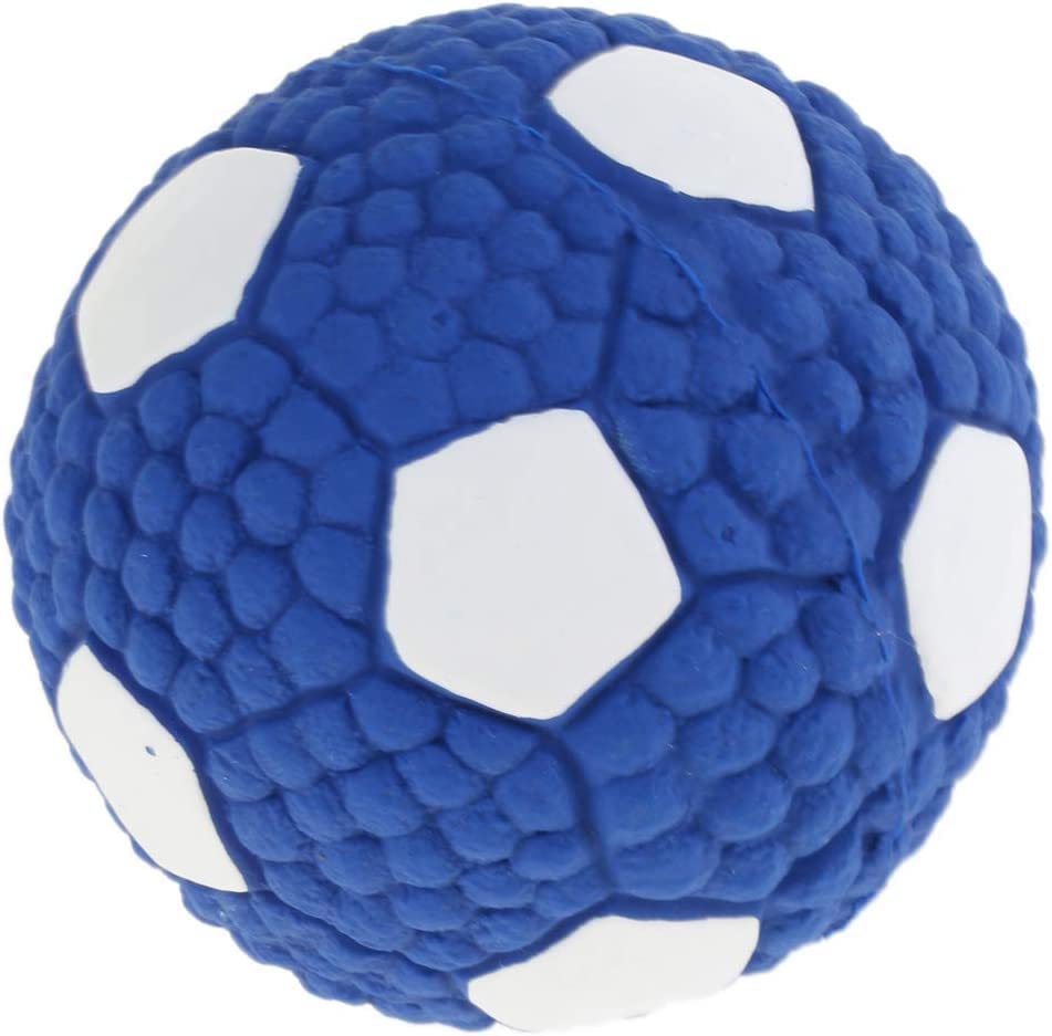 Pups&Pets Dog Soccer Ball Toy | Natural Rubber Interactive Sound Chew Toy for Small & Medium Dogs