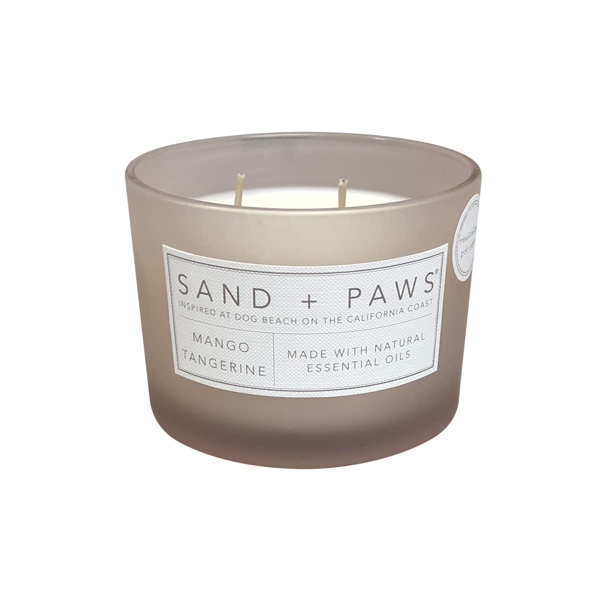 Sand + Paws Scented Candle - Mango Tangerine - Luxurious Air Freshening Jar Candles Neutralize pet Odors and Enhance Home d  cor