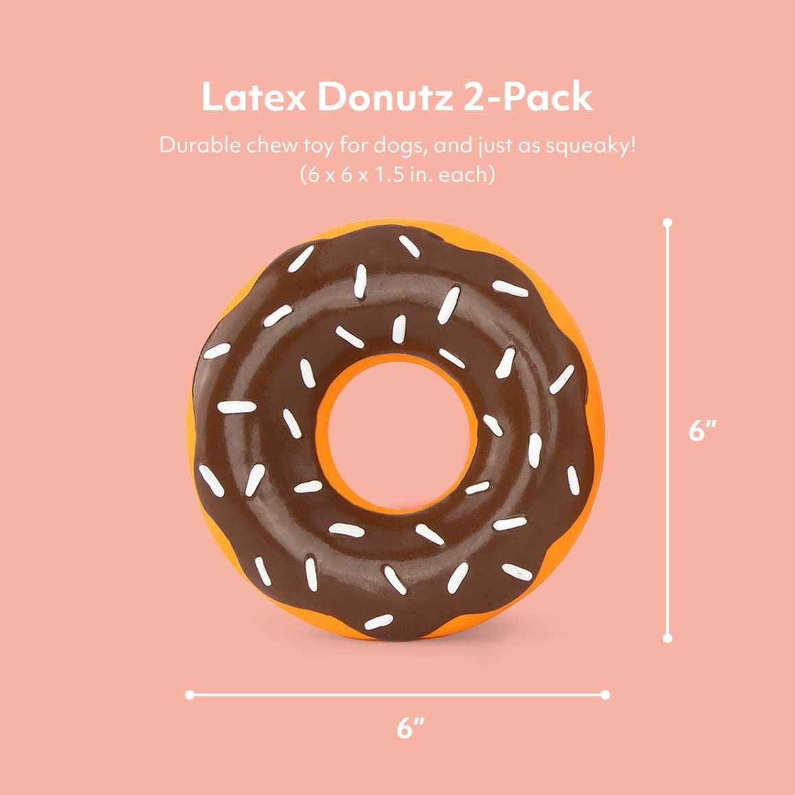 Zippypaws Latex Donutz, Durable Dog Toy For Interactive Play, No Stuffing - Halloween Mini Donutz (3-Pack)
