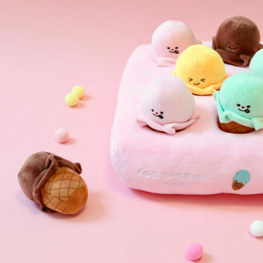 Gosuny Toys Enrichment Dog Puzzle Toy, Snuffle Mat For Puppies, Pink Dog Toys For Small Dogs, Interactive Small Dog Toys, Ice Cr