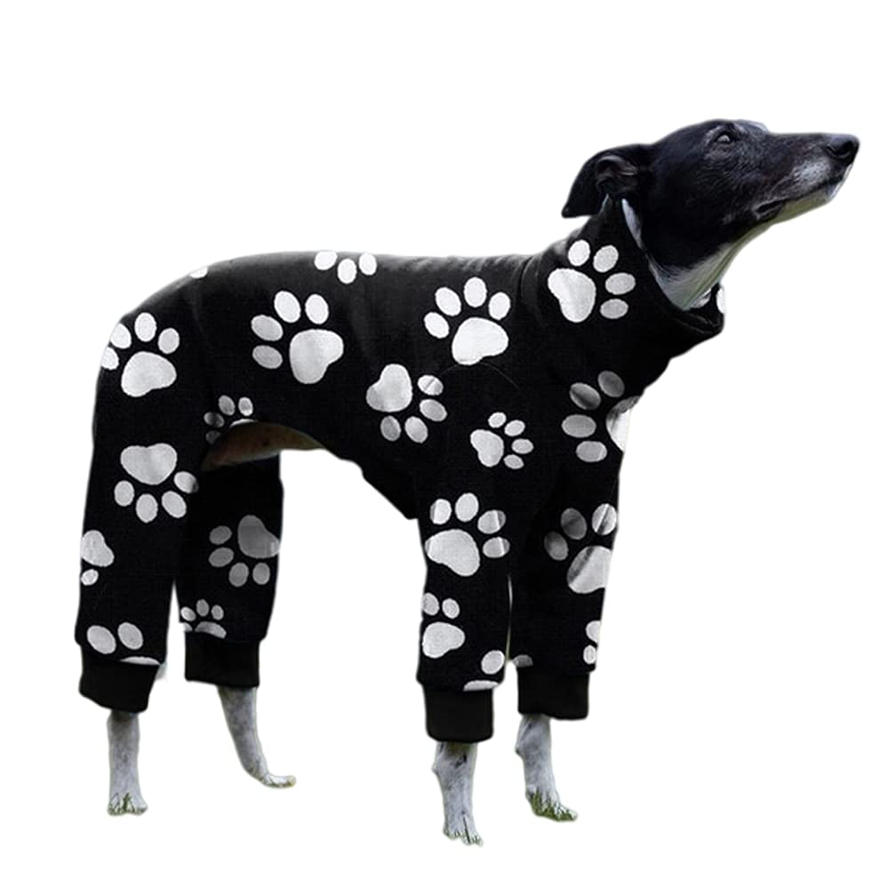 Cnkwei Dog Pajamas Medium Large Dog Paw Printed Greyhound Pajamas Jumpsuit Bodysuit
