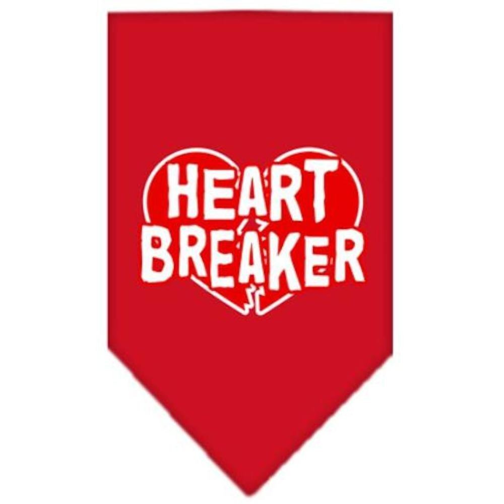 Mirage Pet Products Heart Breaker Screen Print Bandana for Pets, Large, Red