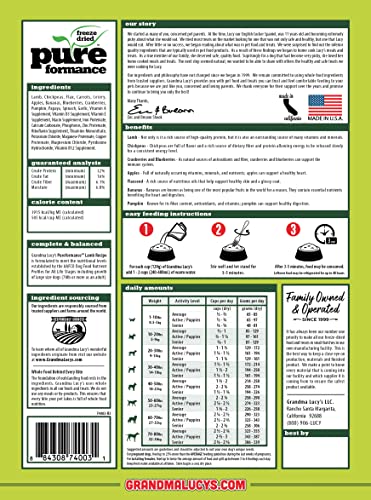Grandma Lucy's Pureformance Grain Free Lamb Dog Food, 10 lb - High-Quality, Nutrient-Rich Formula for Dogs