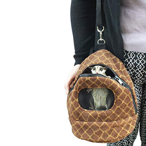Kucci Carry Pouch - Fleece Travel Bonding Carrier Bag - For Sugar Gliders, Squirrels, Marmosets, Hamsters, Rodents, Rats, Reptil