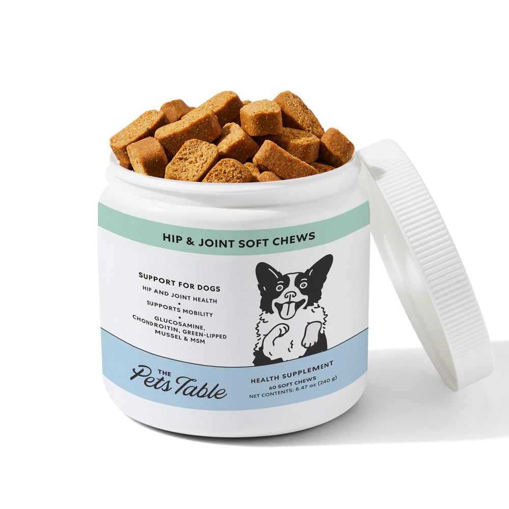 The Pets Table Hip & Joint Soft Chews Duck Flavored Mobility Supplement for Dogs, Joint Support Supplement with Glucosamine, 60 