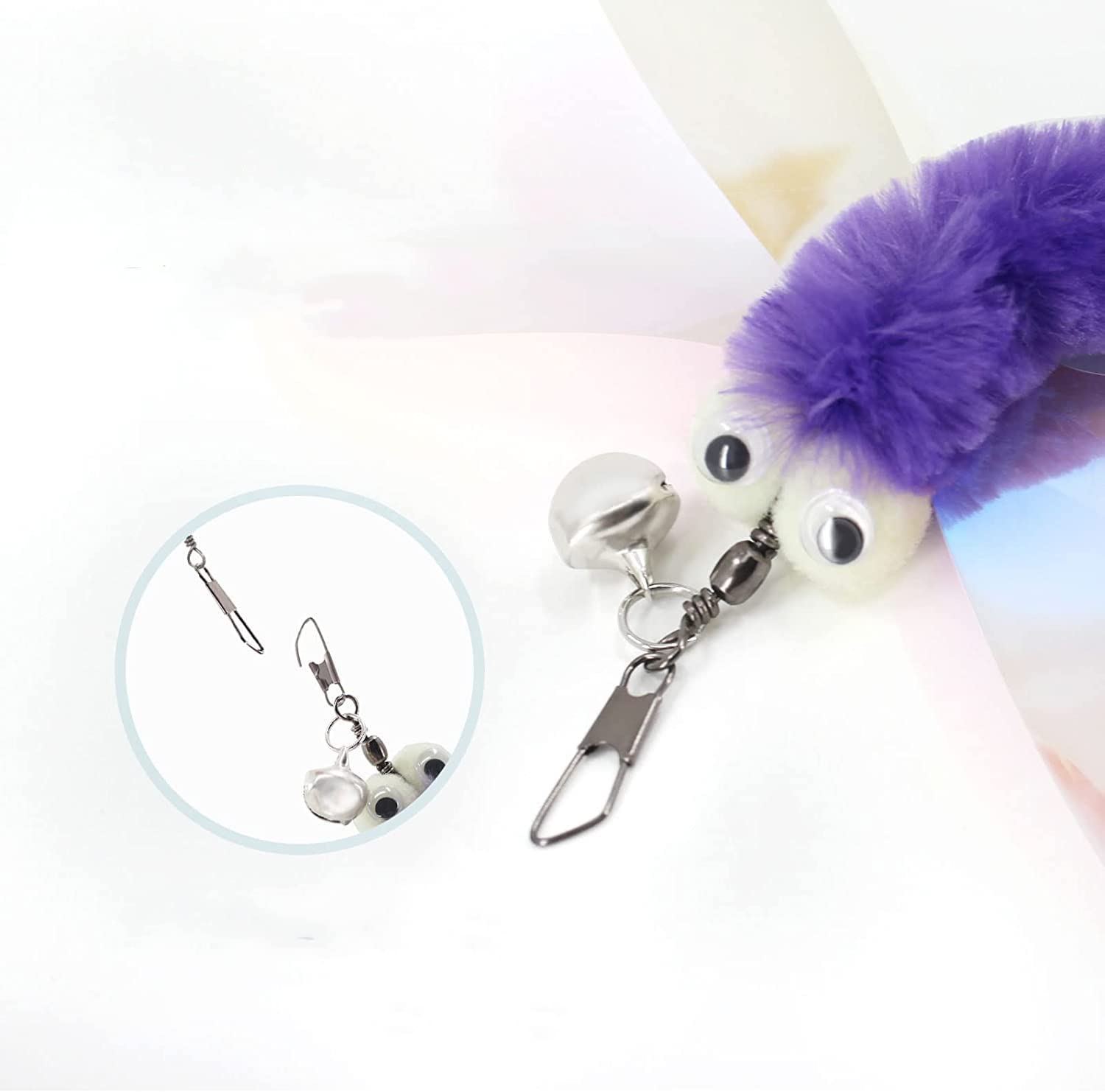 Hokoad Cat Big Eye Dragonfly Toys Replacement Cat Toy Wand Refills, 6 Pieces Big Eye Dragonfly Cat Toy Feathers Refill, Interact