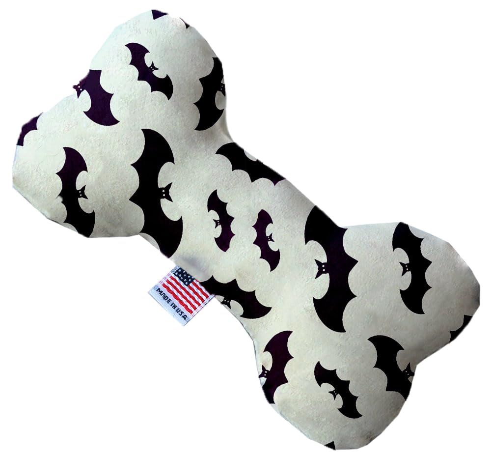 Halloween Pet & Dog Plush Heart or Bone Toy, &quot;Trick-Or-Treat Group&quot; (Available in different sizes, and 10 different patterns!) Purple Bats 6&quot; Plush Bone