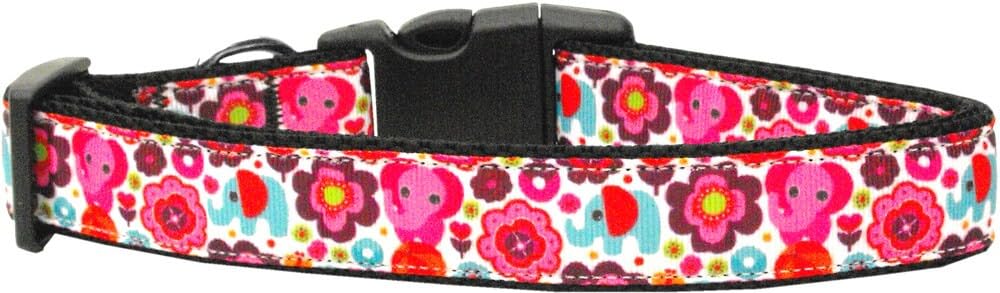 Pet Dog & Cat Nylon Collar or Leash, &quot;Elephant Elefun&quot; XS Collar