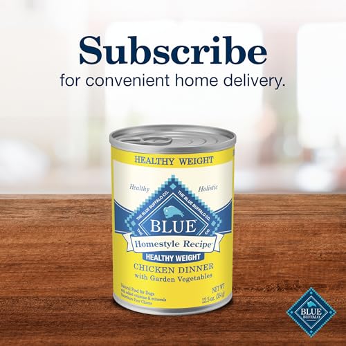 Blue Buffalo Homestyle Recipe Natural Adult Healthy Weight Wet Dog Food, Chicken 12.5-oz can (Pack of 12)