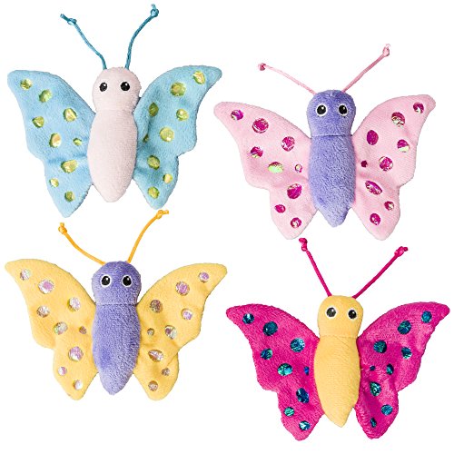 Spot Shimmer Glimmer Butterfly Cat Toy - Catnip Filled Plush Toy With Colorful, Shimmery Design, Playful Toy For Cats And Kittens - One Butterfly, Color May Vary - 6 In