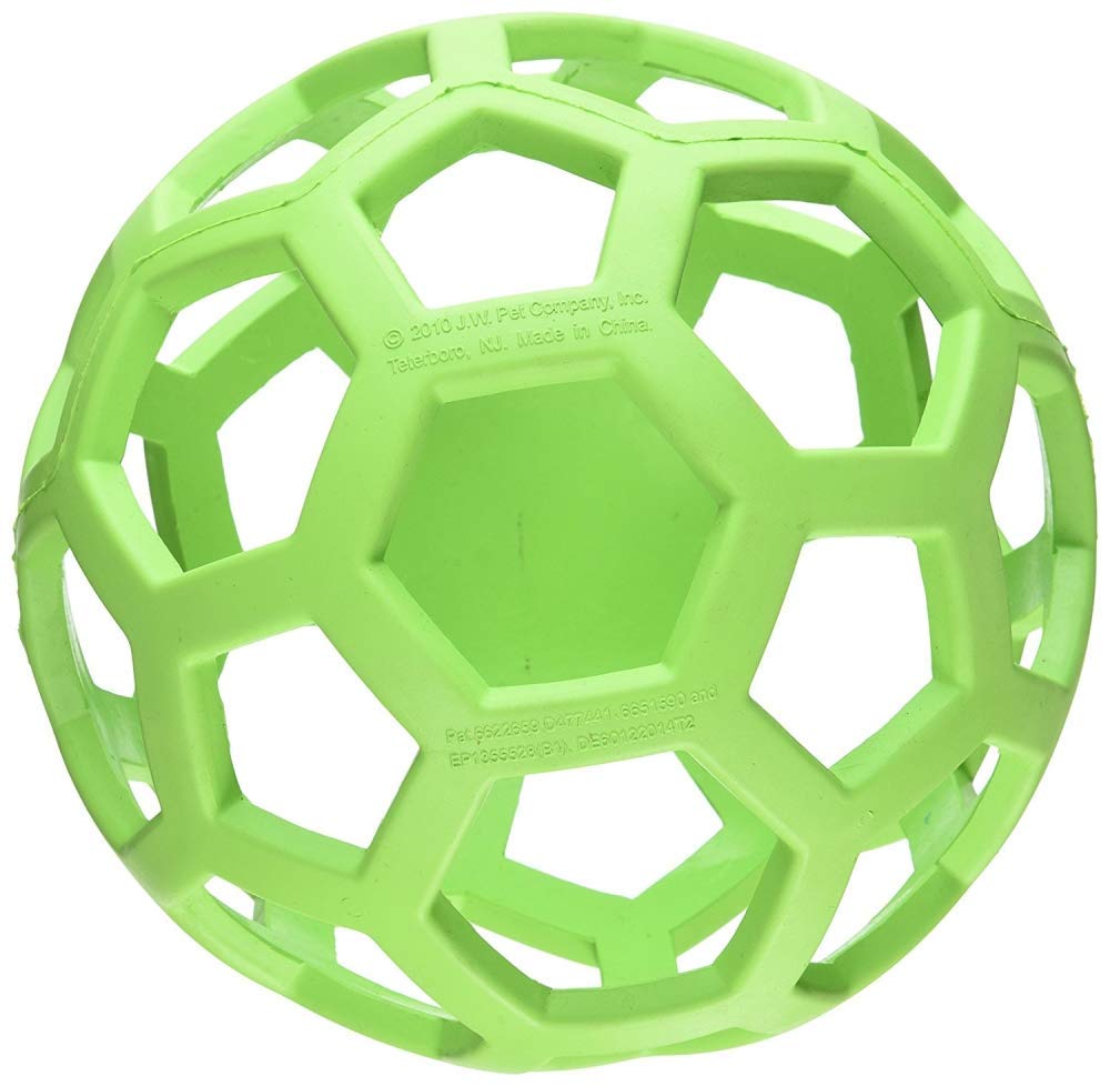 JW Pet Hol-ee Roller Dog Toy Puzzle Ball, Natural Rubber, Extra Large (7.5 Inch Diameter), Colors May Vary