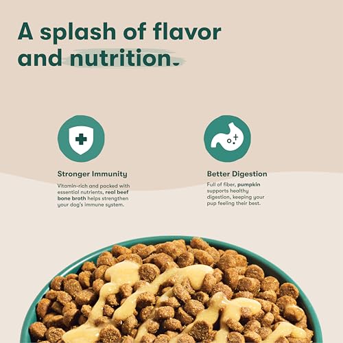 Jinx Kibble Sauce for Dogs - Premium Dog Food Kibble Topper Sauce & Flavor Booster Made with Beef Bone Broth - All-Natural Ingre