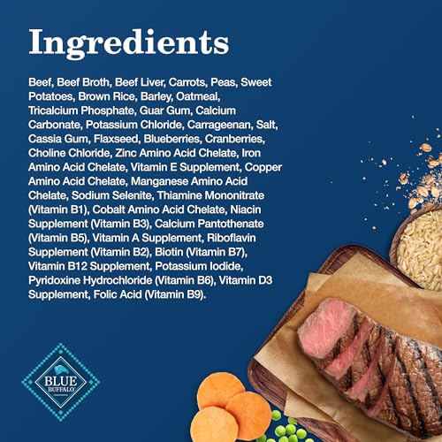 Blue Buffalo Homestyle Recipe Adult Wet Dog Food, Made with Natural Ingredients, Beef Dinner With Garden Vegetables, 12.5-oz Can