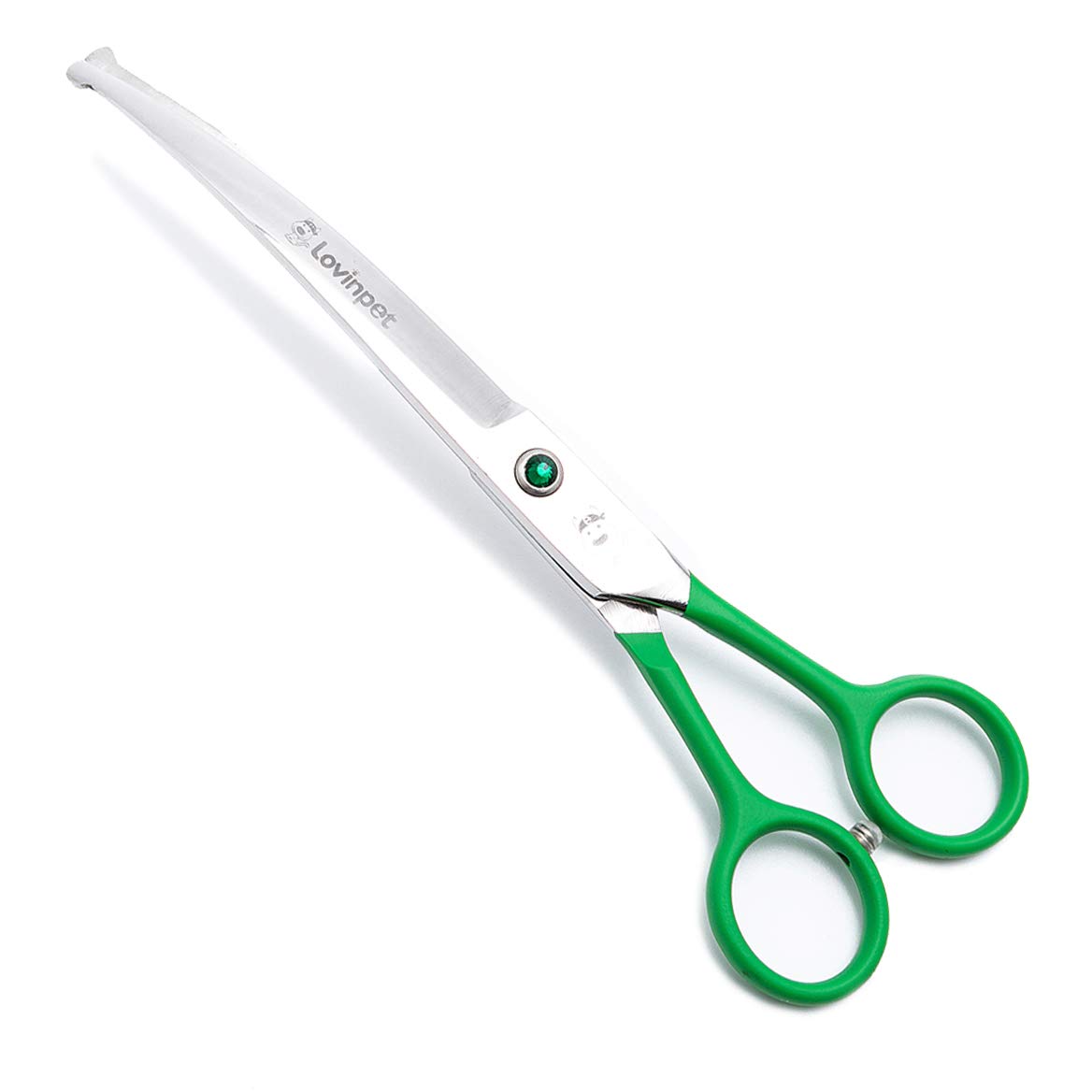 Lovinpet Pet 7' Curved Scissor Right/Left-Handed Pet Round-Tip Grooming 6Cr Stainless Steel Safety Trimming Shears For Dogs And Cats (Easy Use Curved Scissor)