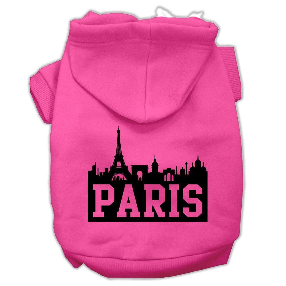 Mirage Pet Products 62-71 XSRD Paris Skyline Screen Print Red Pet Hoodie, X-Small