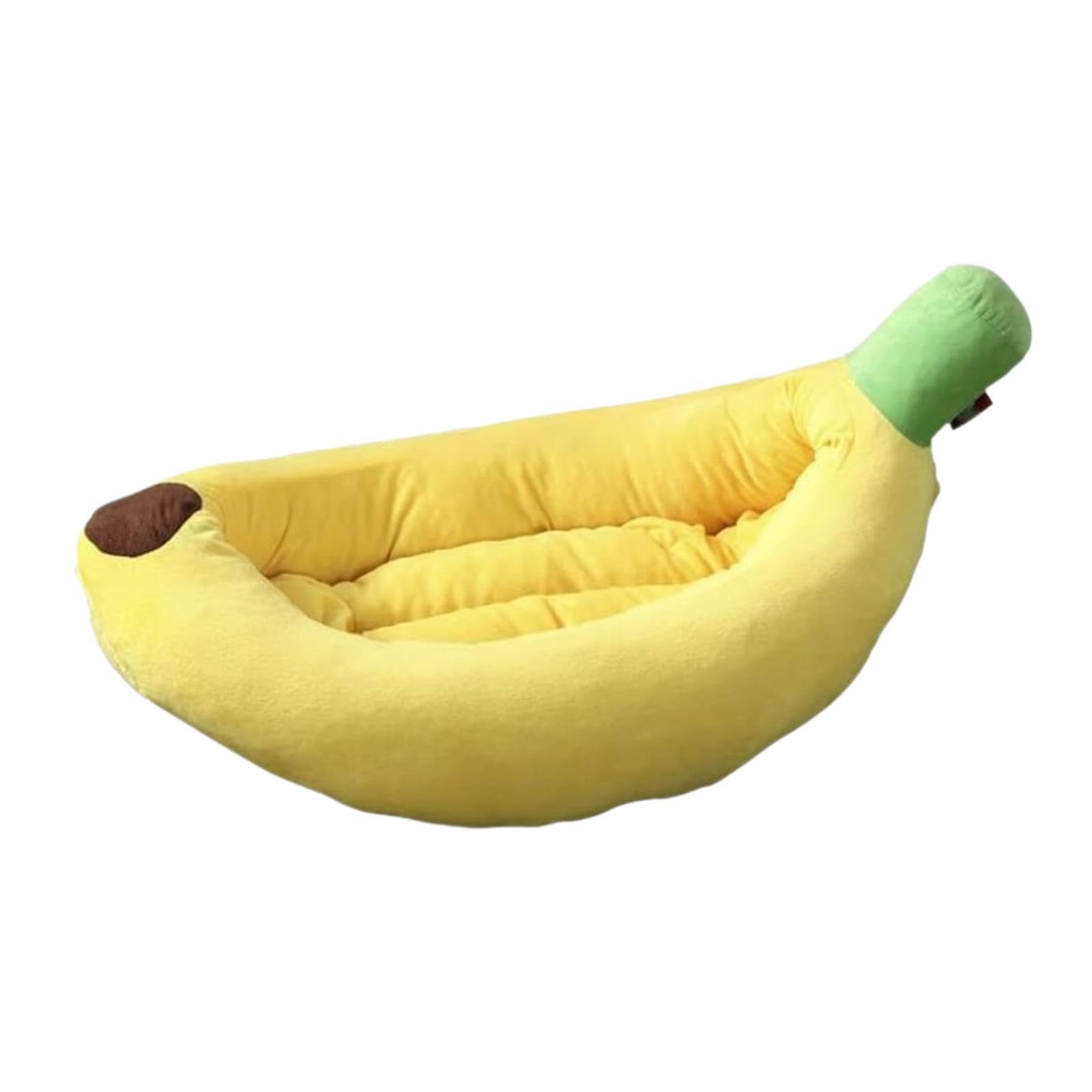 THE Style Sutra Dog Bed Banana Shape Breathable Plush 47x28x13cm Cozy and Soft Puppy Cushion