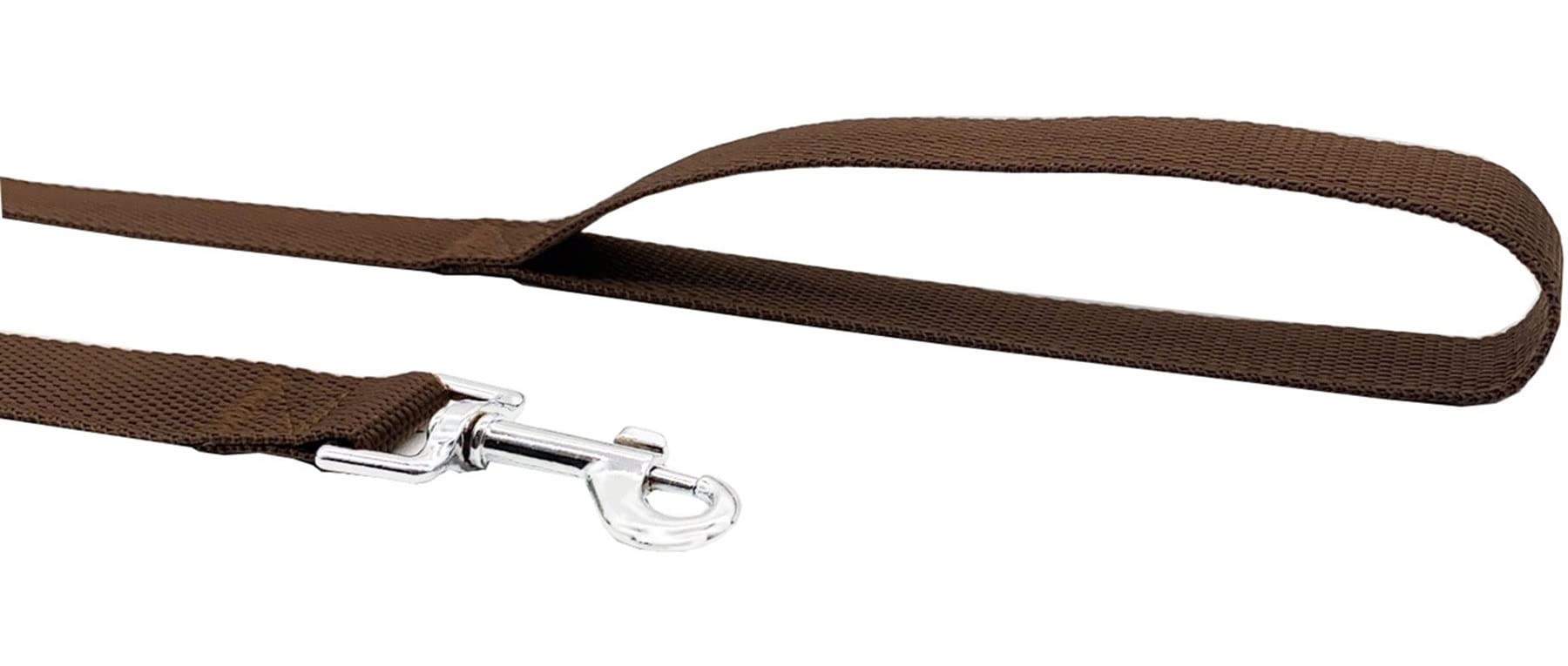 Nylon Training Dog Leash For Small Medium Large Dogs, 15Ft 20Ft 30Ft 50Ft Long Leash Dog/Puppy Lead For Obedience Recall Training, Camping (1' X 30Ft, Brown)