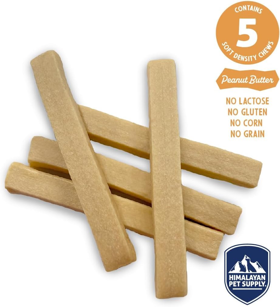 Himalayan Pet Supply Yogurt Sticks Dog Treats in 3 Flavors: 1 Bacon, 1 Yogurt & 1 Peanut Butter Flavor (3 Bags Total, 5 Sticks/B