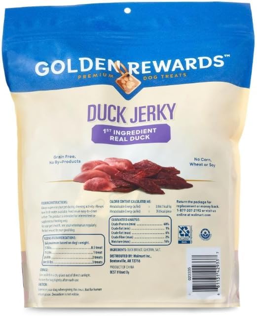 Golden Rewards Duck Jerky Premium Dog Treats