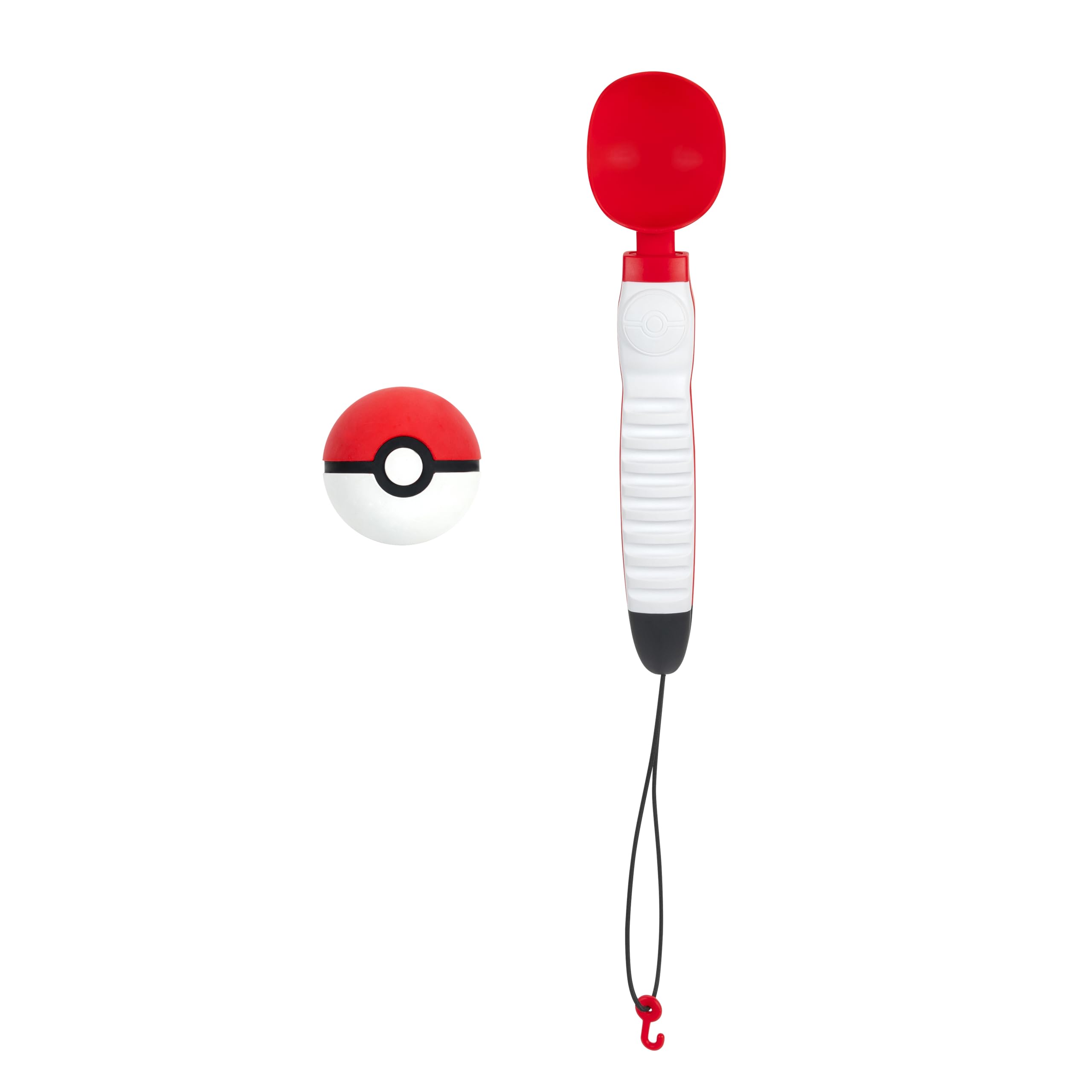 Pokemon Poke Ball Telescopic Fetch Launcher For Pets - Portable Launcher With Strap Plus 2.5-Inch Rubber Ball