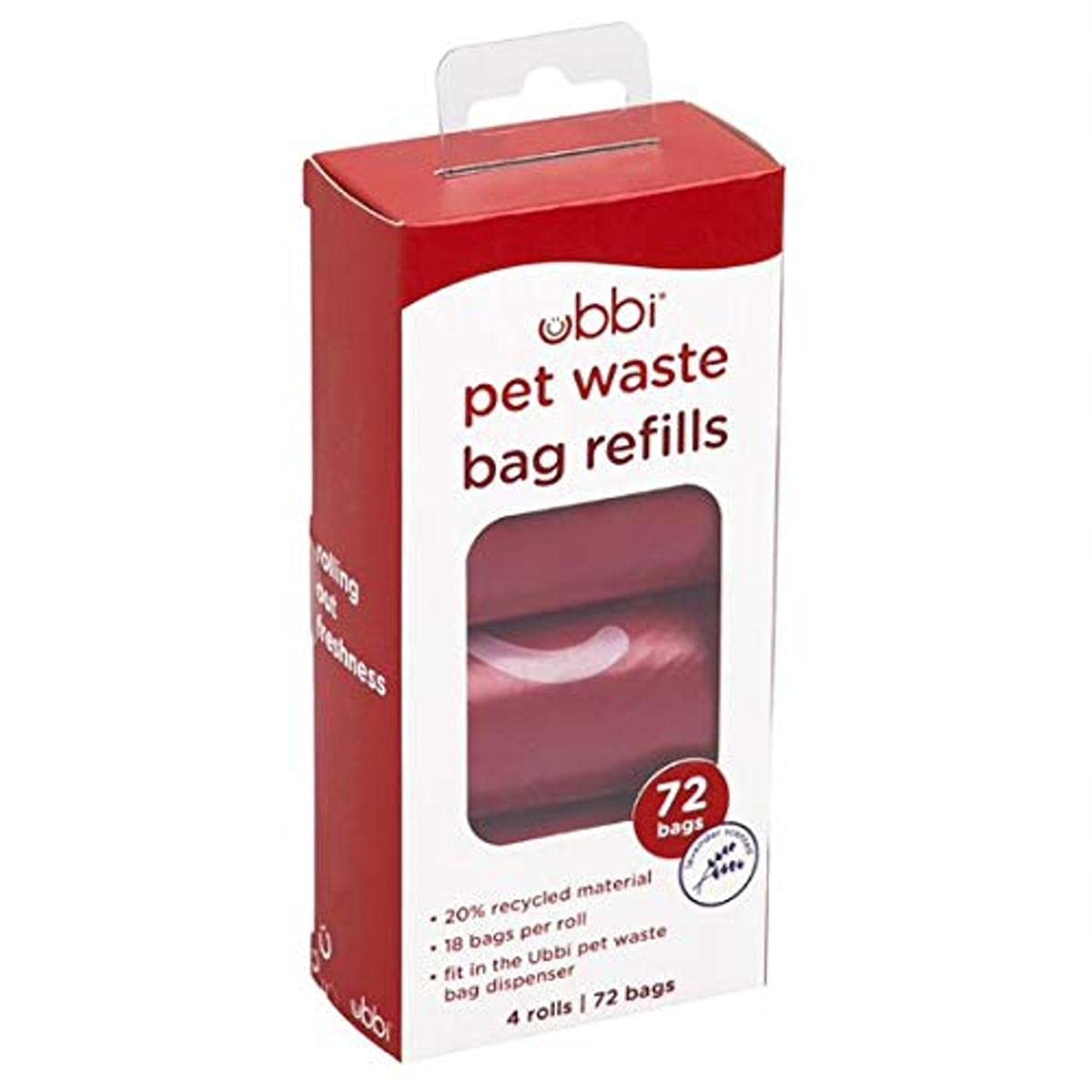 Ubbi Dog Poop Bags, Waste Bag Refill Rolls For Dogs, Leak Proof, Lavender Scented, 72 Count