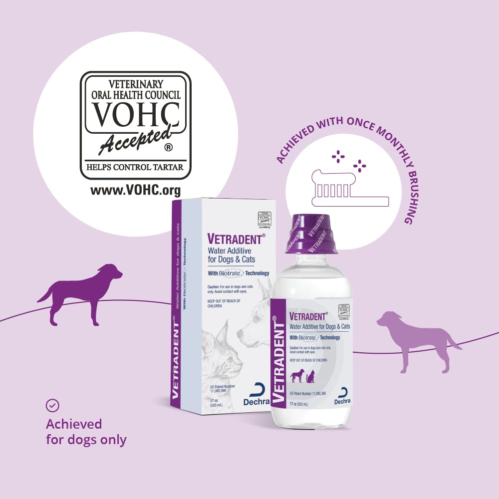 Vetradent® Water Additive for Dogs & Cats, 17 oz - Oral Care Solution for Fresh Breath and Healthy Teeth