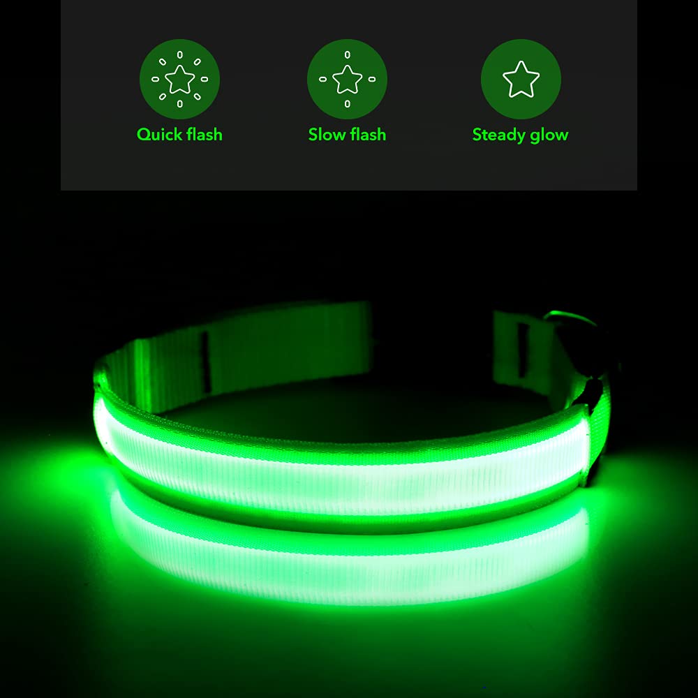 Led Dog Collar, Usb Rechargeable Light Up Dog Collars, Adjustable Glow Collars For Dogs, Reusable Safety Dog Collar For Small, M
