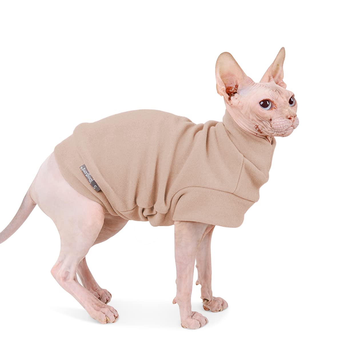 Small Dogs Fleece Dog Sweatshirt - Cold Weather Hoodies Spring Soft Vest Thickening Warm Cat Sweater Puppy Clothes Sweater Winter Sweatshirt Pet Pajamas For Small Dog Cat Puppy (Small, Beige)