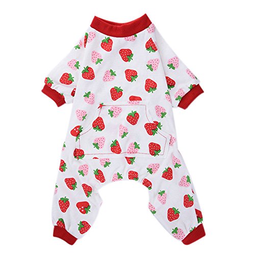 S-Lifeeling Dog Pajamas - Comfortable Turtleneck Love Pattern Puppy Jumpsuit Shirt - 100% Cotton Coat For Medium And Small Dogs