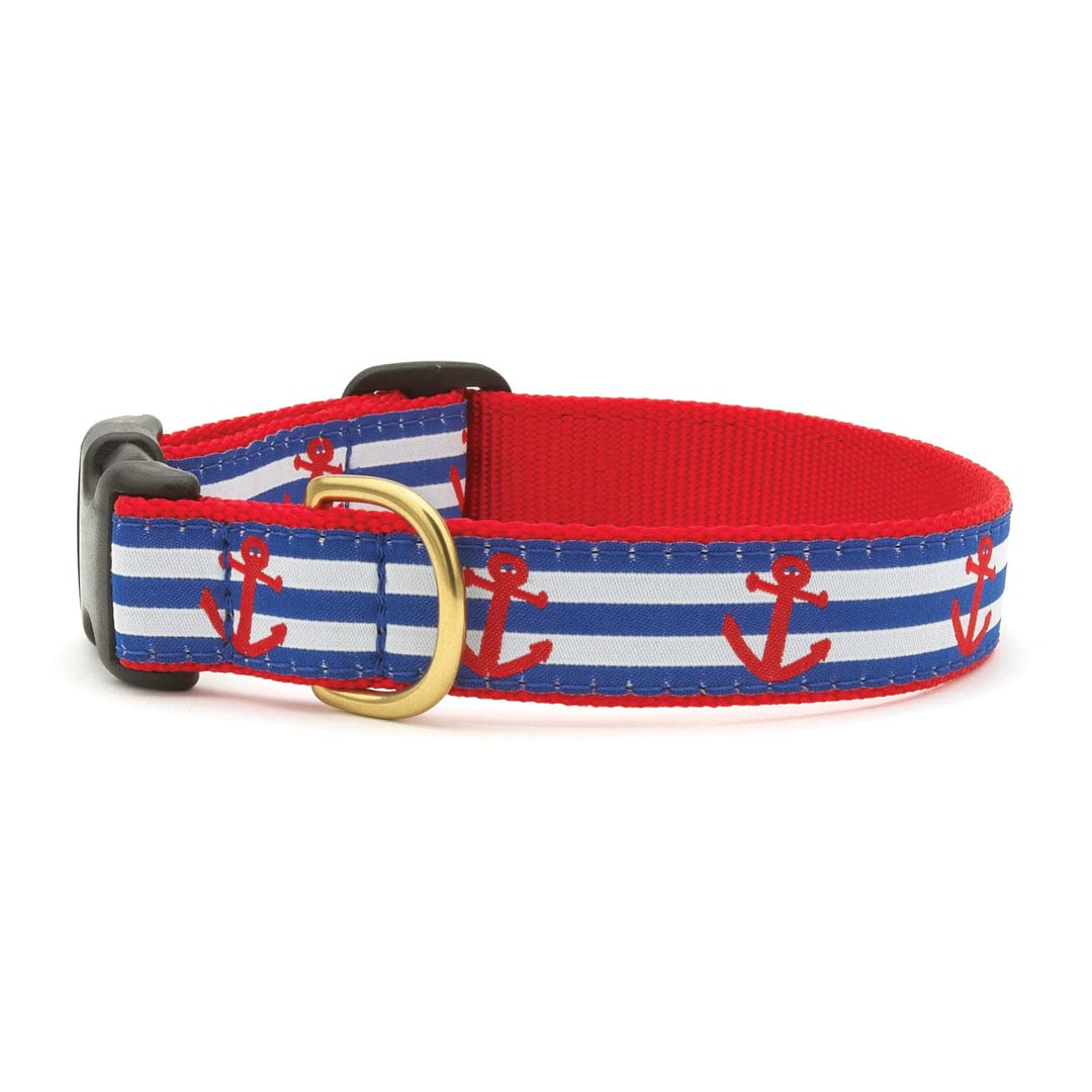 Up Country Anchors Away Dog Collar, Large (15 To 21 Inches) 1 Inch Wide Width
