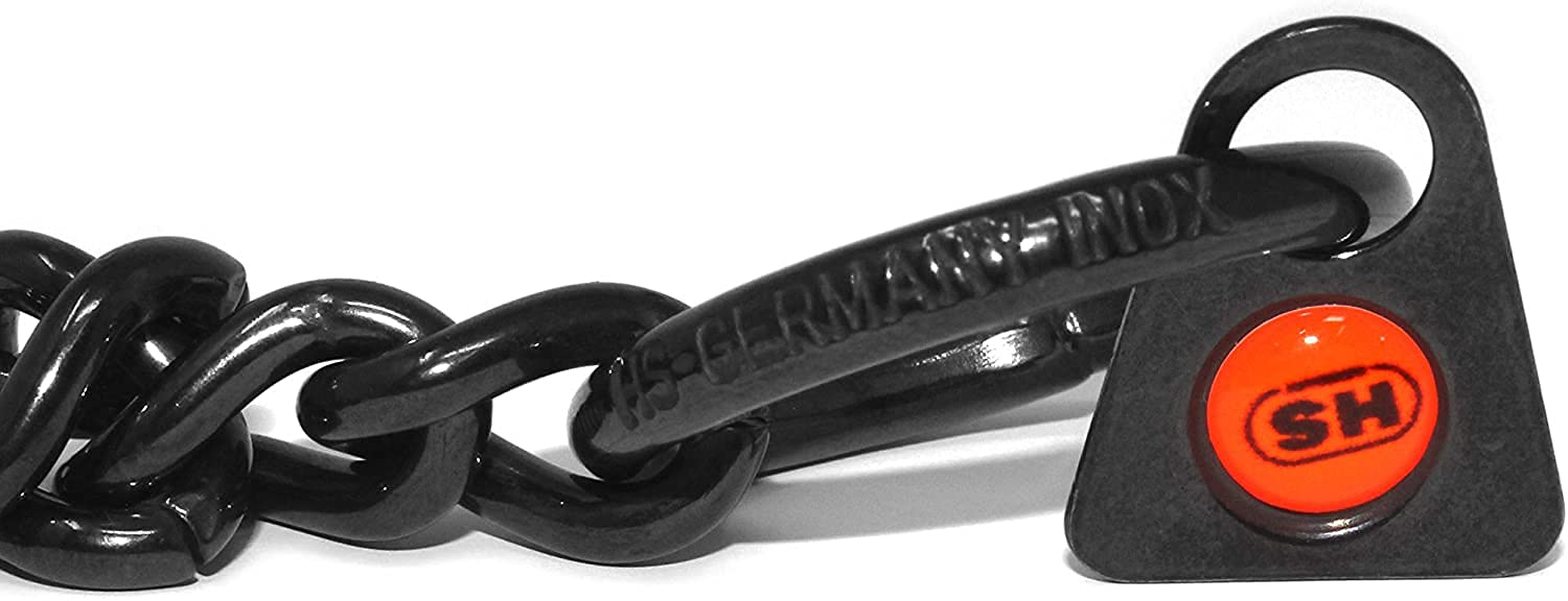 Hs Herm. Sprenger Germany Black Stainless Steel Choke Dog Training Collar With Training Clicker No-Pull Slip Chain For Small Medium Large Dogs For Easy Control Show Chain Collar(55Cm)