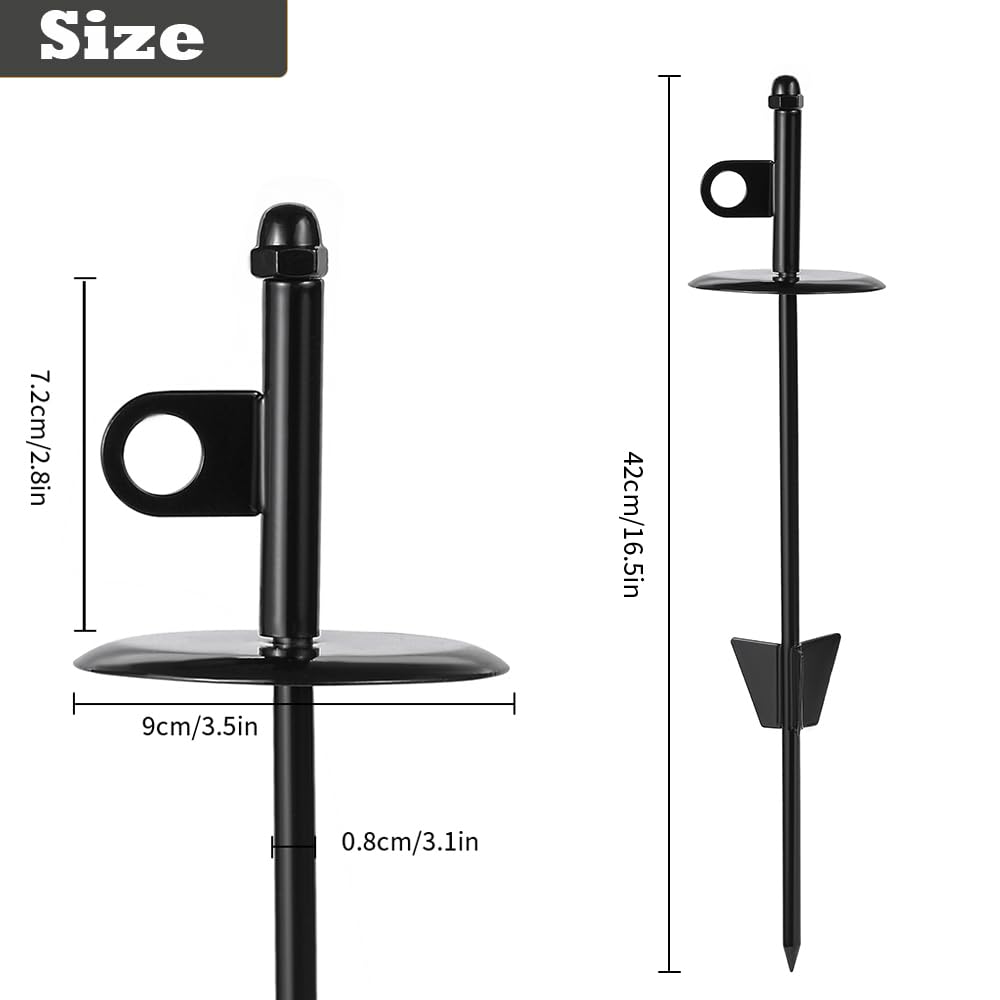 16Dog Tie-Out Stake, Durable Silver Spiral Anchorstake, Secure Outdoor Tethering for All Cable Leash Chain, Camping Yard, Rust