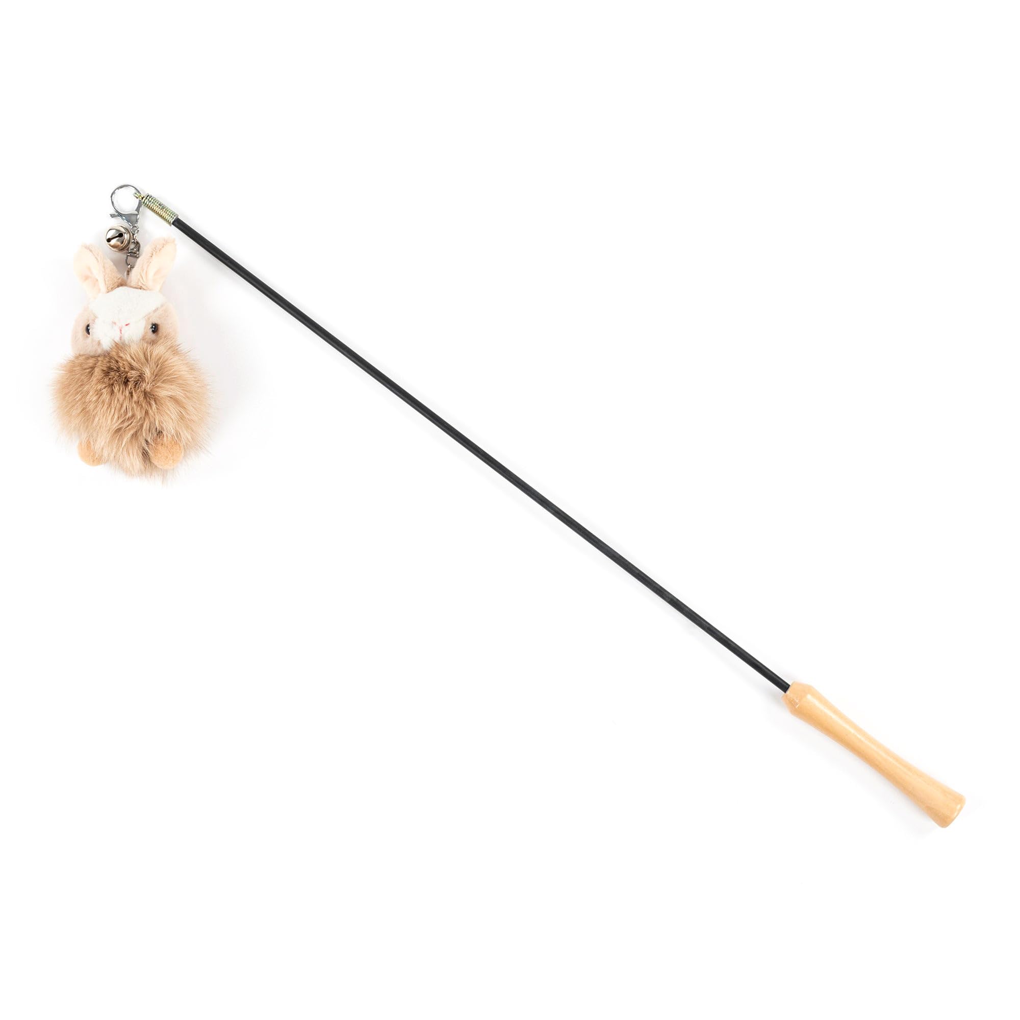 Huft Furry Bunny Cat Wand Toy  Beige | Interactive Cat Toy With Plush Bunny For Fun & Exercise | Engaging, Safe, And Durable To
