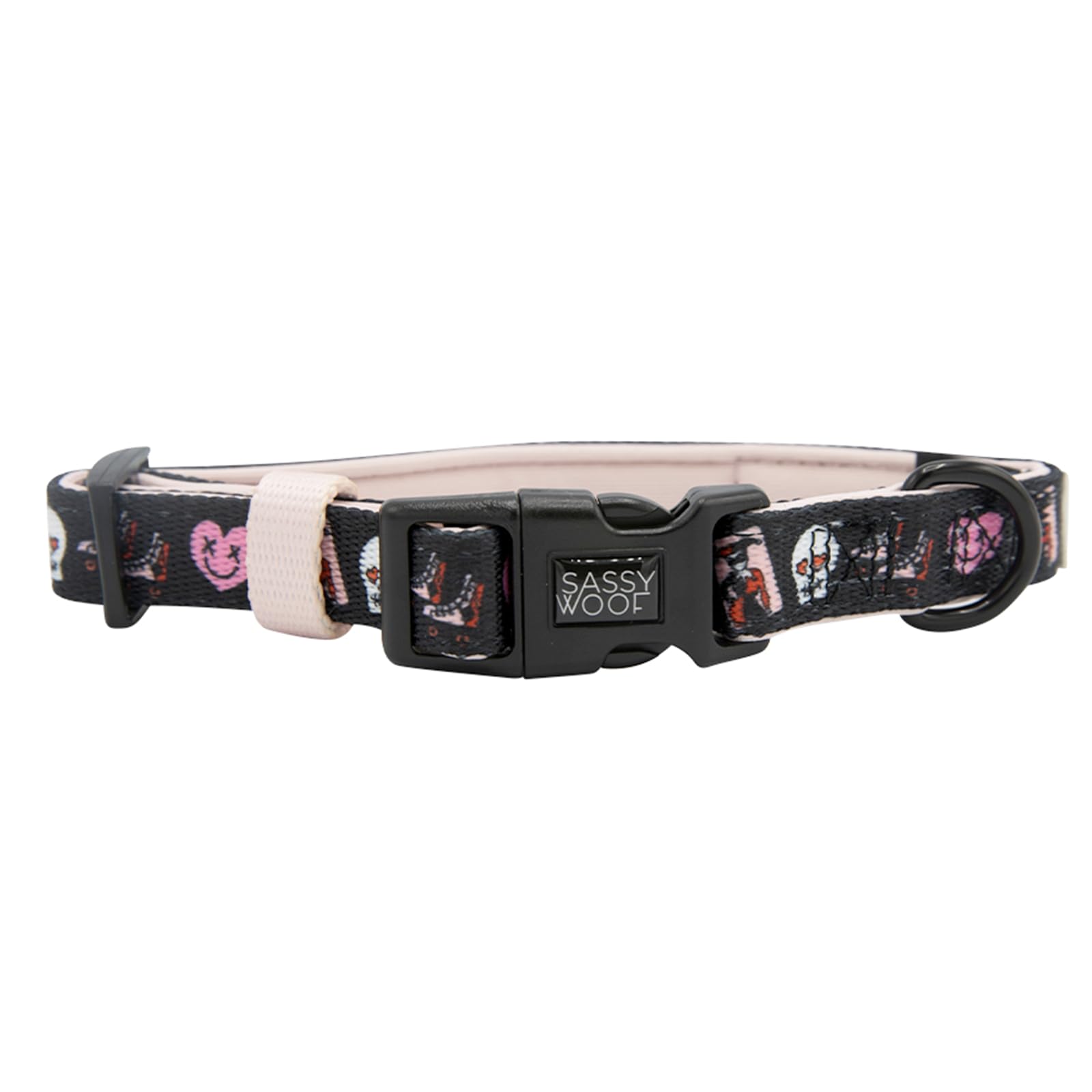 Sassy Woof Dog Collar Harley Quinn - M, Adjustable, Durable, Comfortable And Stylish Pet Accessories For Medium Dogs - Officiall