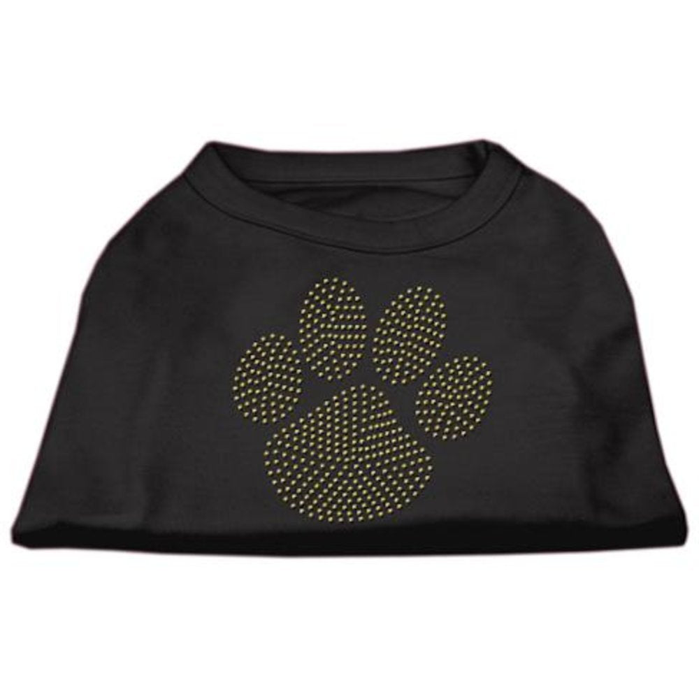 Mirage Pet Products Gold Paw Rhinestud Shirt, Large, Black